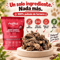 Pulmón de ternera de un solo ingrediente: 100% pulmón de ternera, sin aditivos
