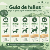 Guía de tallas del queso del Himalaya según el tamaño de tu perro
