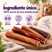 Nervios de toro de un solo ingrediente: 100% nervio de toro deshidratado, sin aditivos