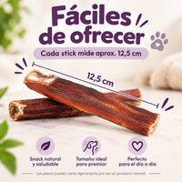 Nervio de toro deshidratado de unos 12,5 cm, fácil de ofrecer a tu perro