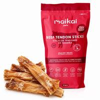 Tendones de ternera deshidratados Maikai Pets para perros, pack de 8 unidades