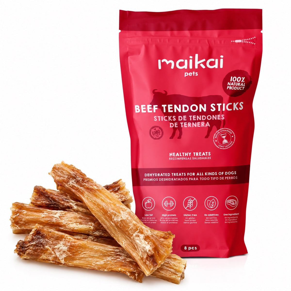 Dehydrated beef tendons - 8 units