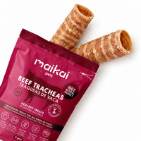 Tráqueas de ternera deshidratadas Maikai Pets para perros, pack de 2 unidades