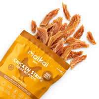 Tiras de pollo deshidratadas Maikai Pets para perros y gatos, bolsa de 100 g