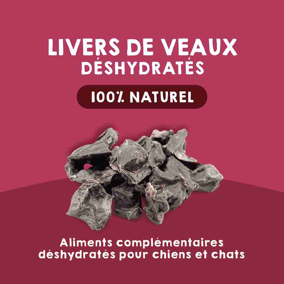 Foies de veau déshydratés comme friandises pour chiens