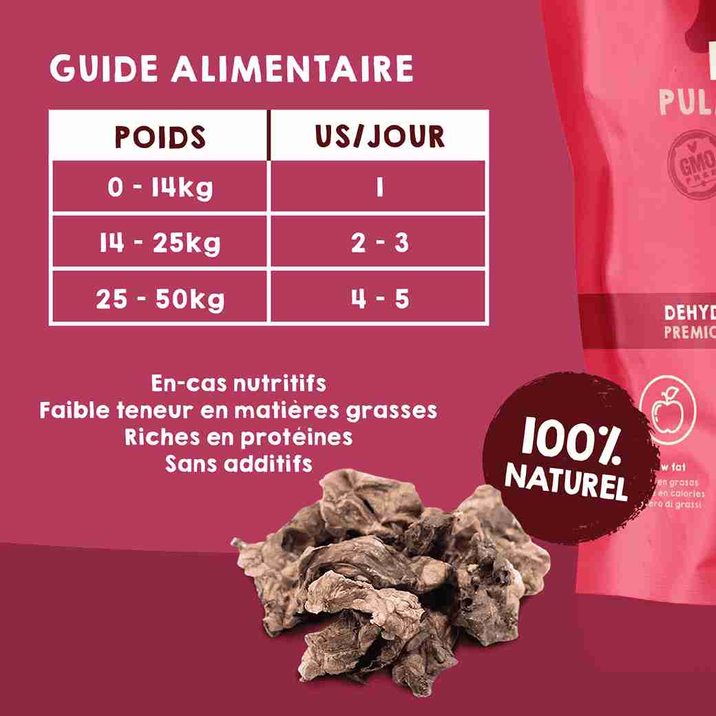 Friandises naturelles de poumons de veau pour chiens et chats