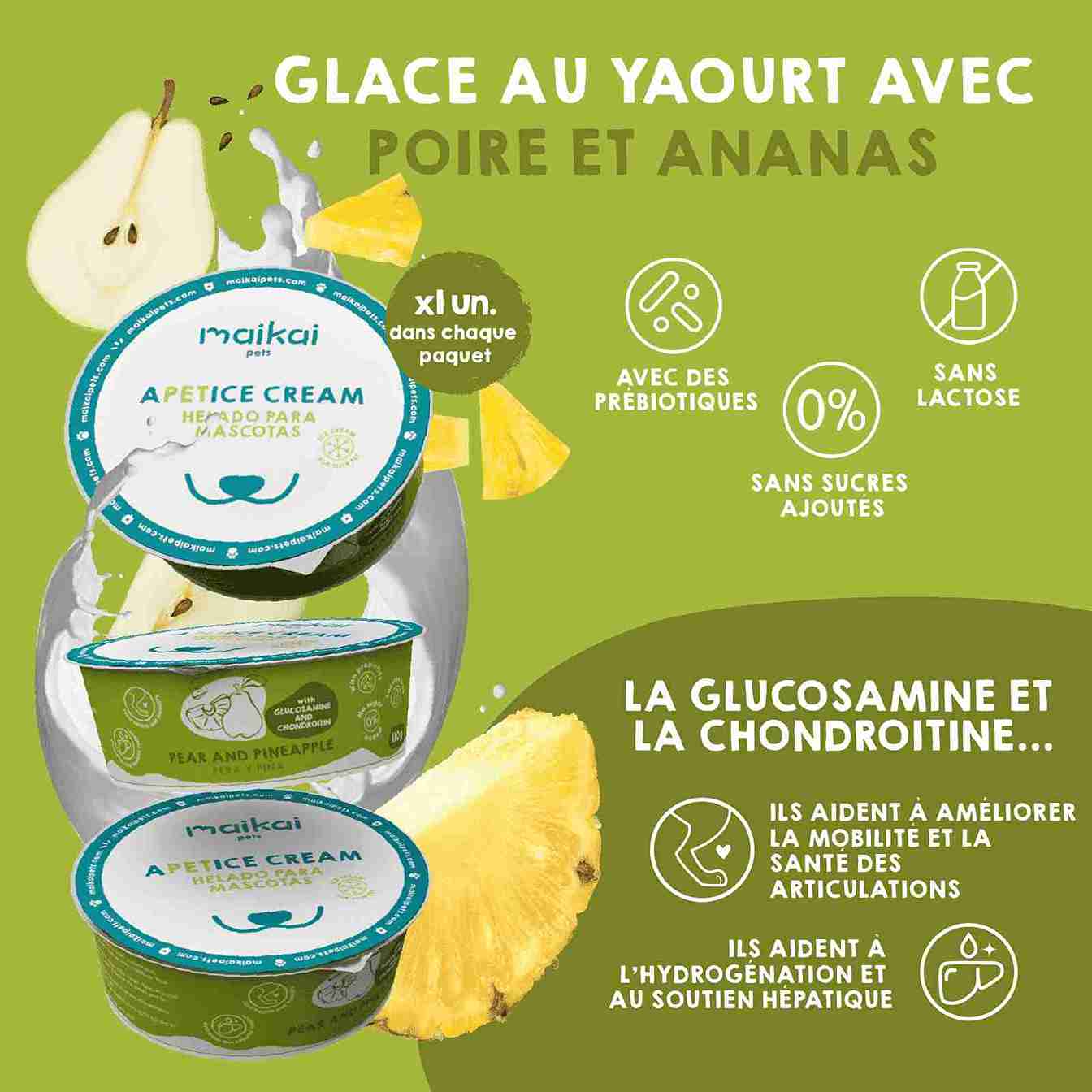Glaces avec probiotiques pour chiens, 4 unités.