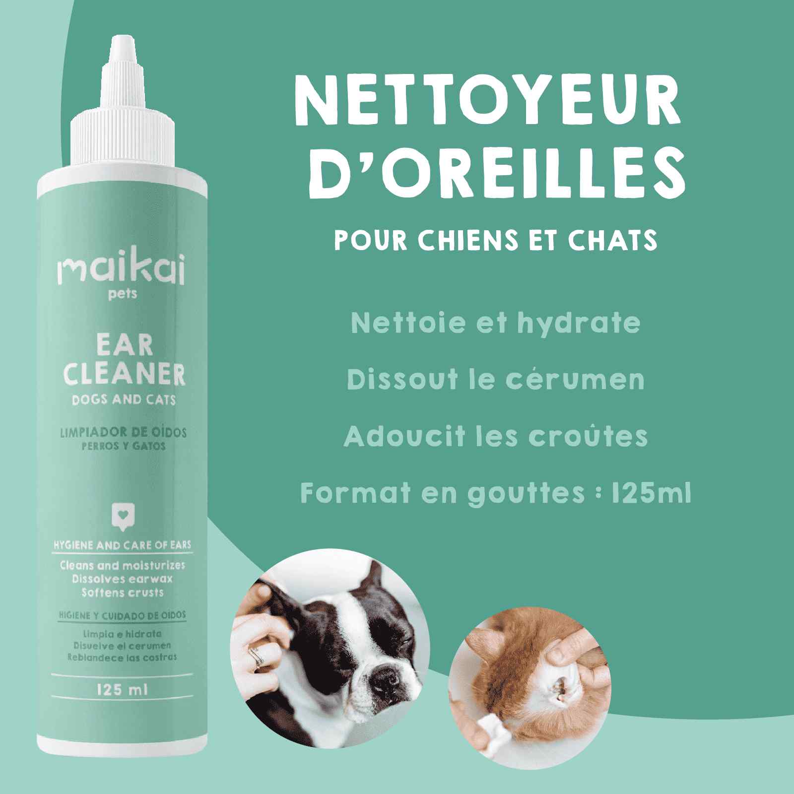 Nettoyant pour les oreilles des chiens
