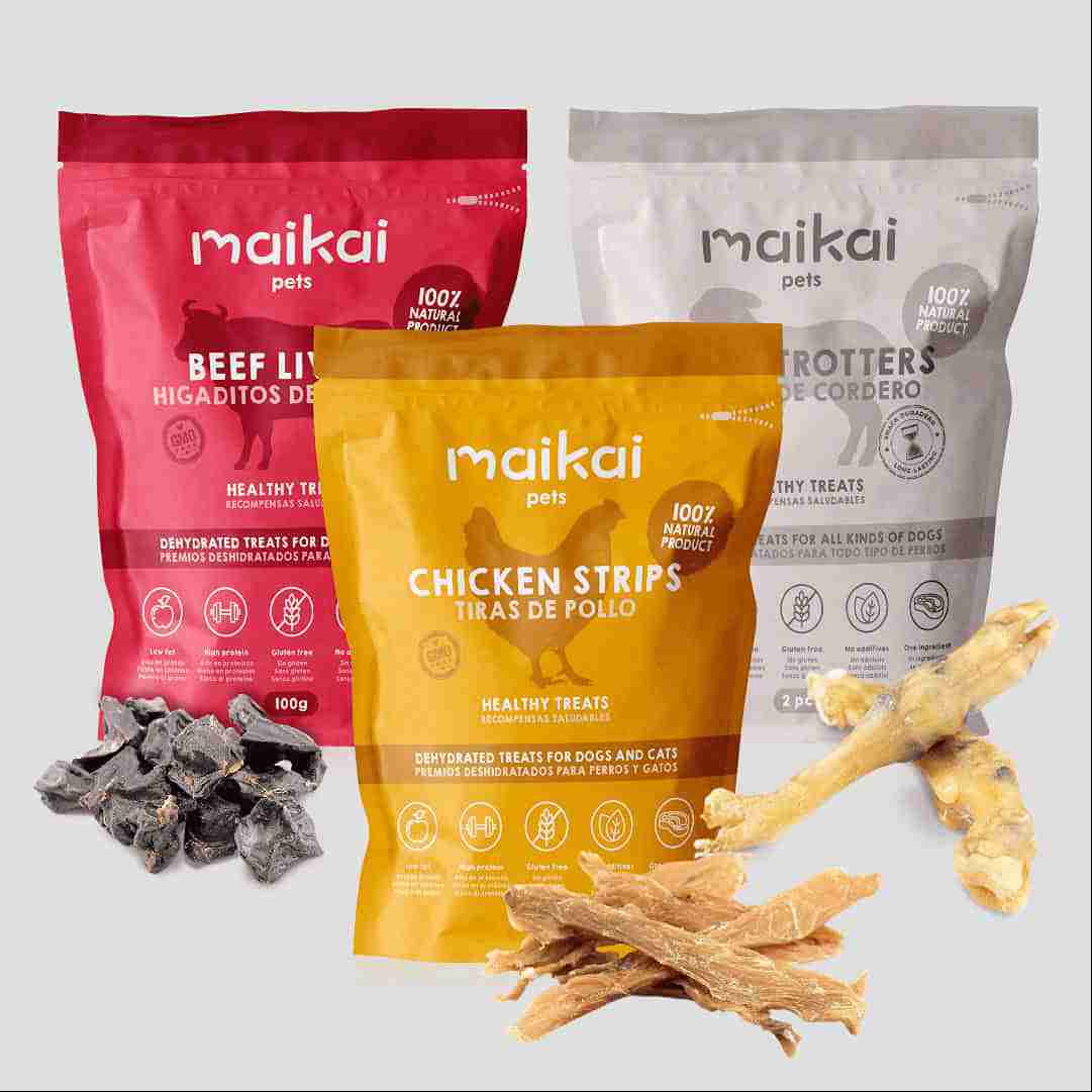 Pack de snacks naturels pour petits chiens.
