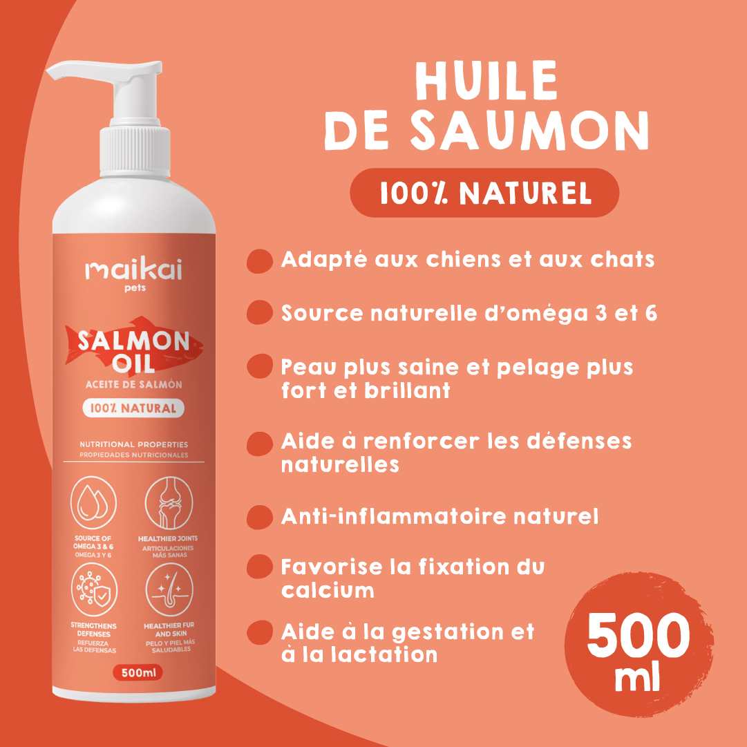 Snacks aux anchois et huile de saumon pour chiens et chats.