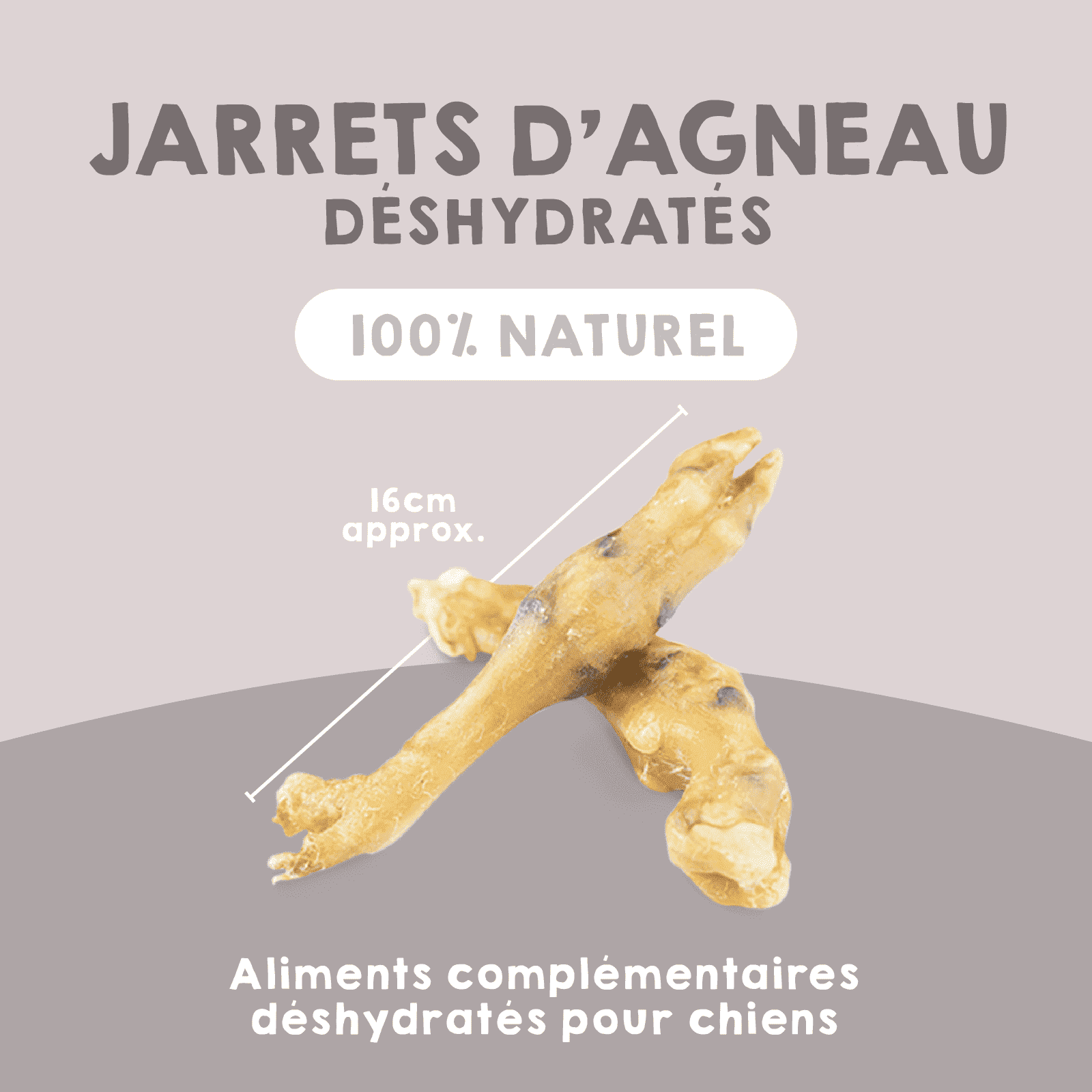 Snacks naturels de pattes d’agneau pour chiens