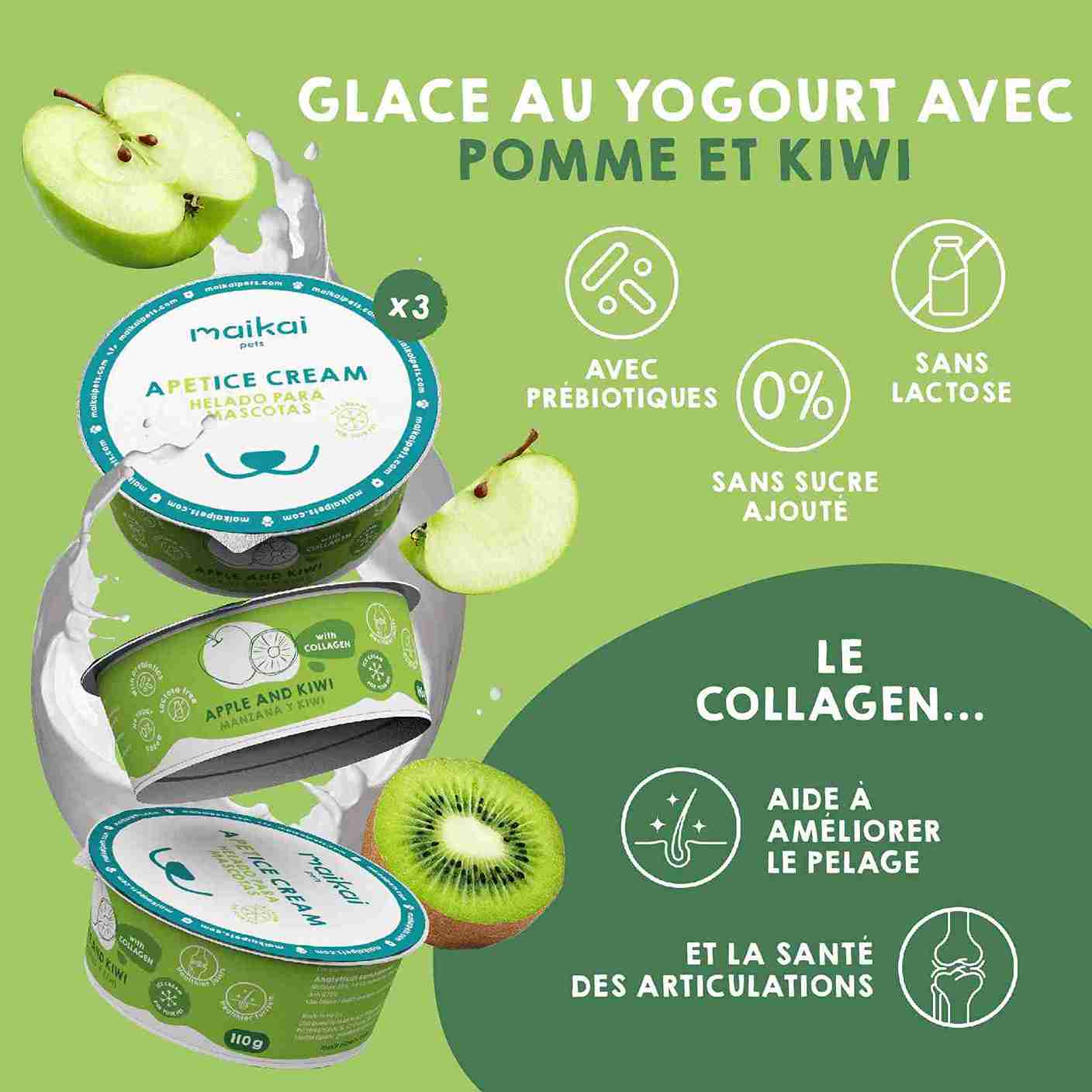 Yaourt glacé avec probiotiques pour chiens