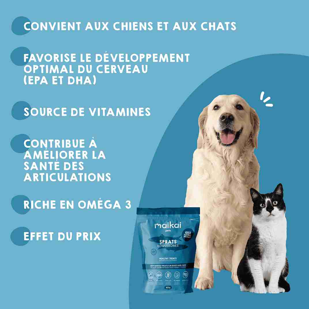 Anchois naturels Maikai Pets pour chiens et chats