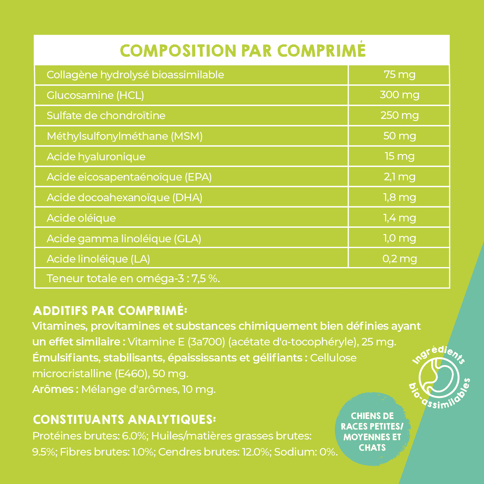 Complément de soutien articulaire pour chiens et chats