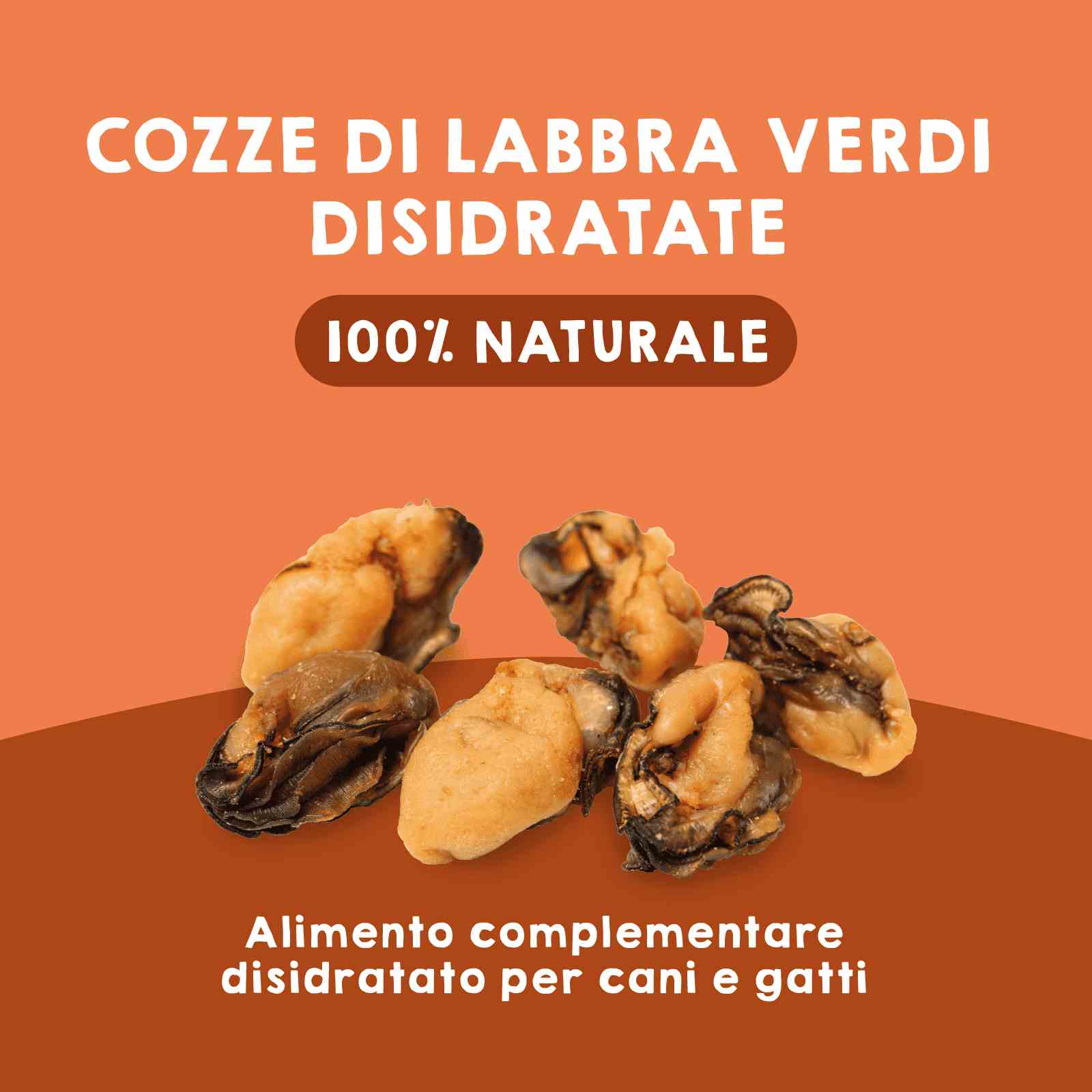 Cozze a labbro verde come snack per cani e gatti