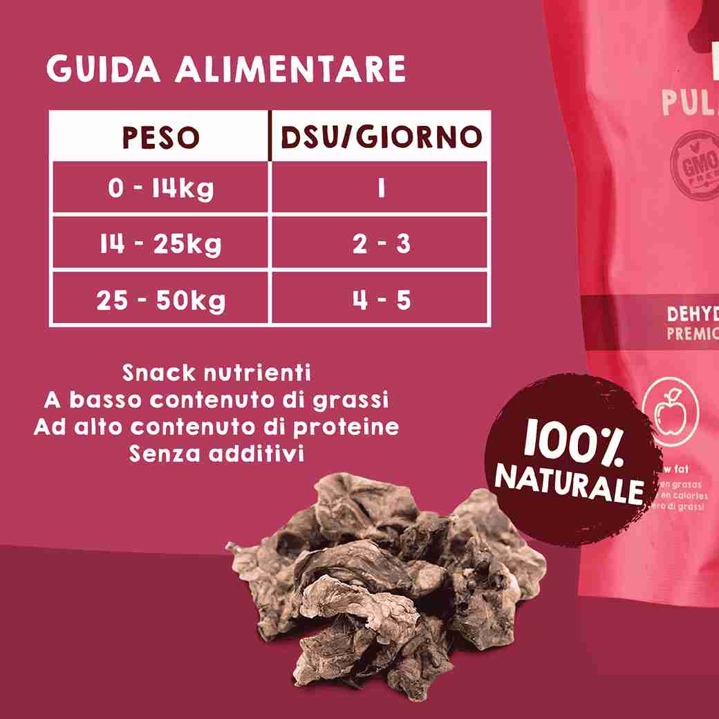 Leccornie naturali a base di polmoni di vitello per cani e gatti