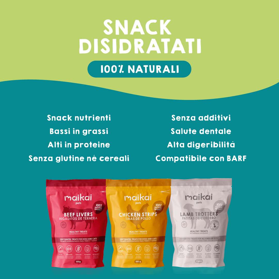 Pack di premietti naturali per cani di piccola taglia.