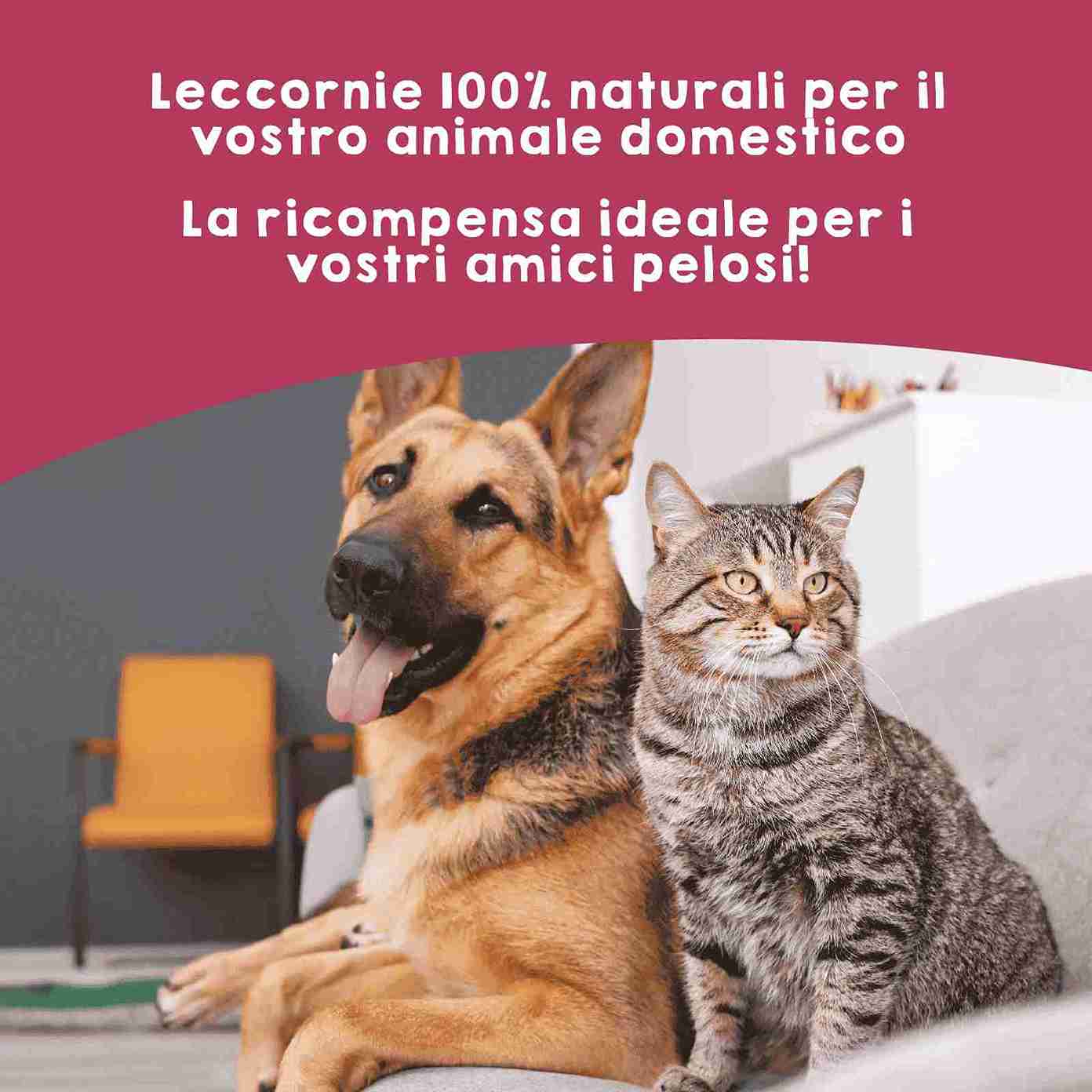Premi di fegatini di vitello disidratati per cani e gatti