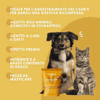 Bocconcini naturali a base di strisce di pollo per cani e gatti