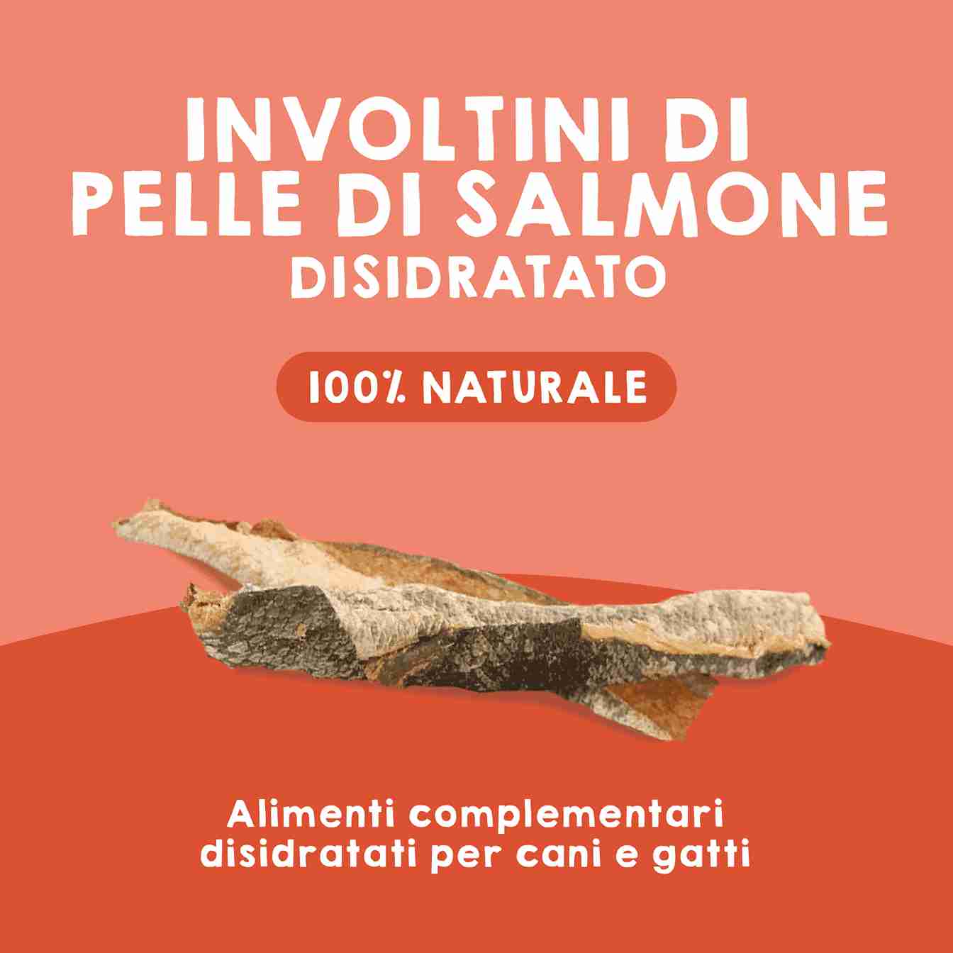 Rotolini di salmone naturale come snack per cani e gatti