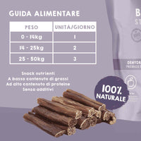 Snack naturali di nervi di bue per cani