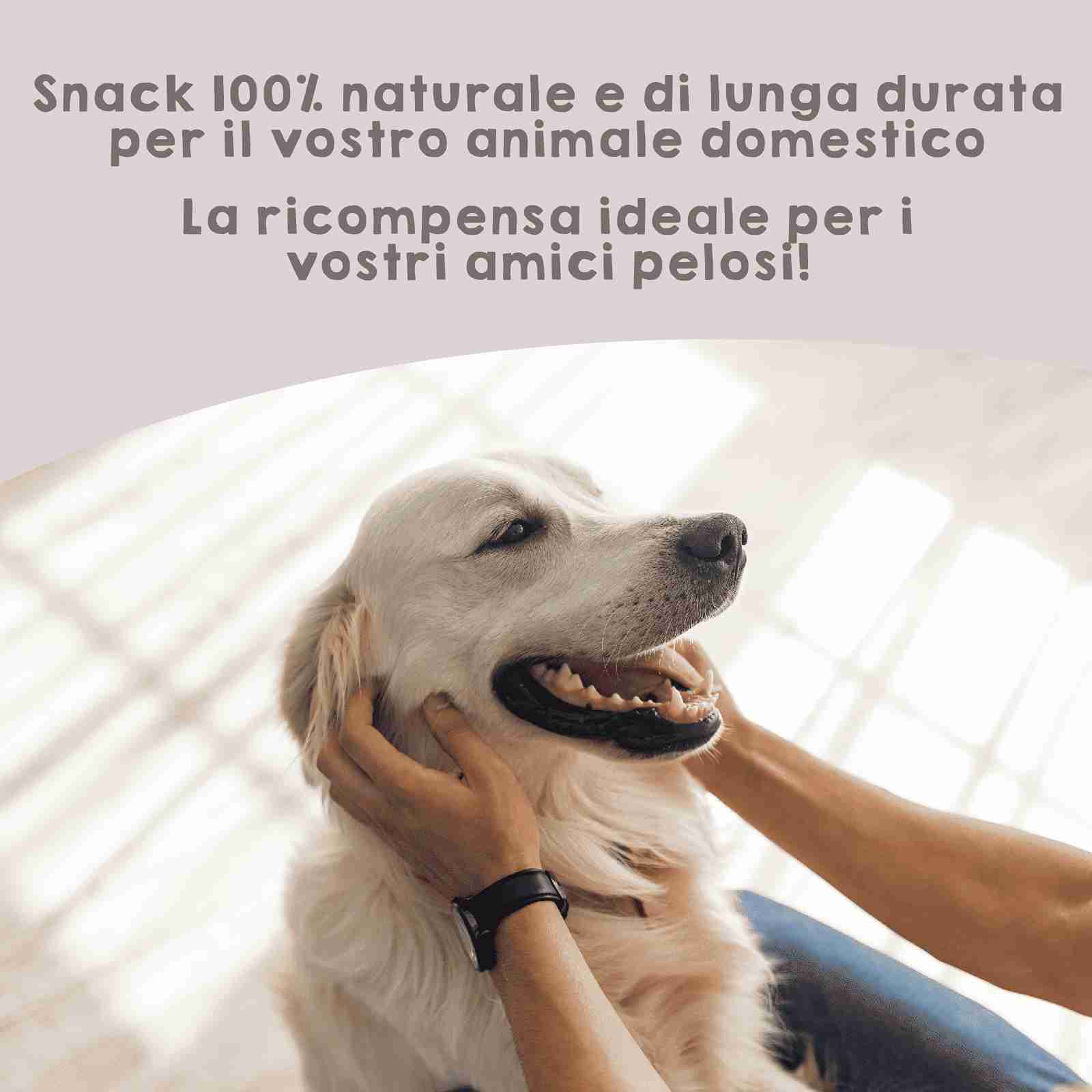 Snack naturale disidratato di zampette di agnello come masticativo per cani