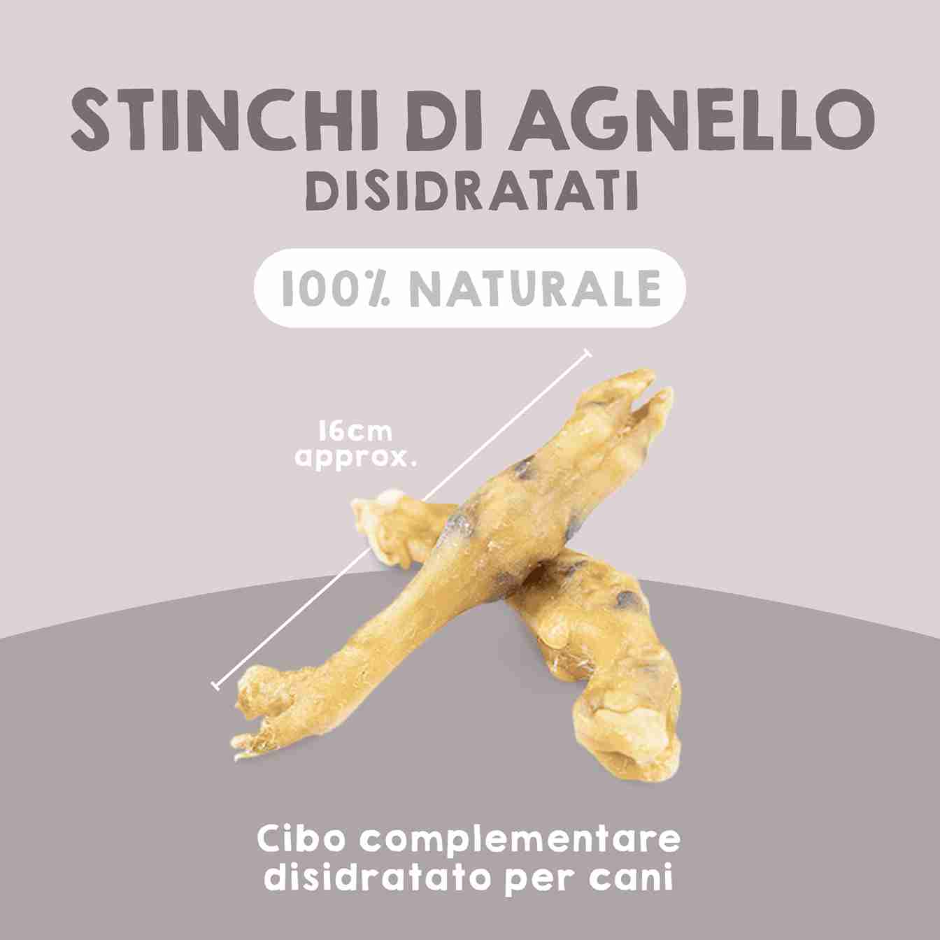 Snack di zampette di agnello per cani