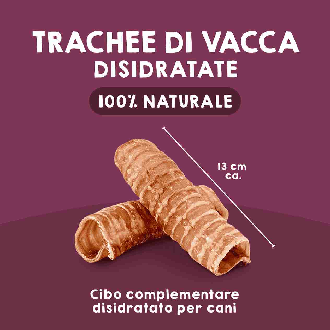 Trachee di mucca disidratate per cani