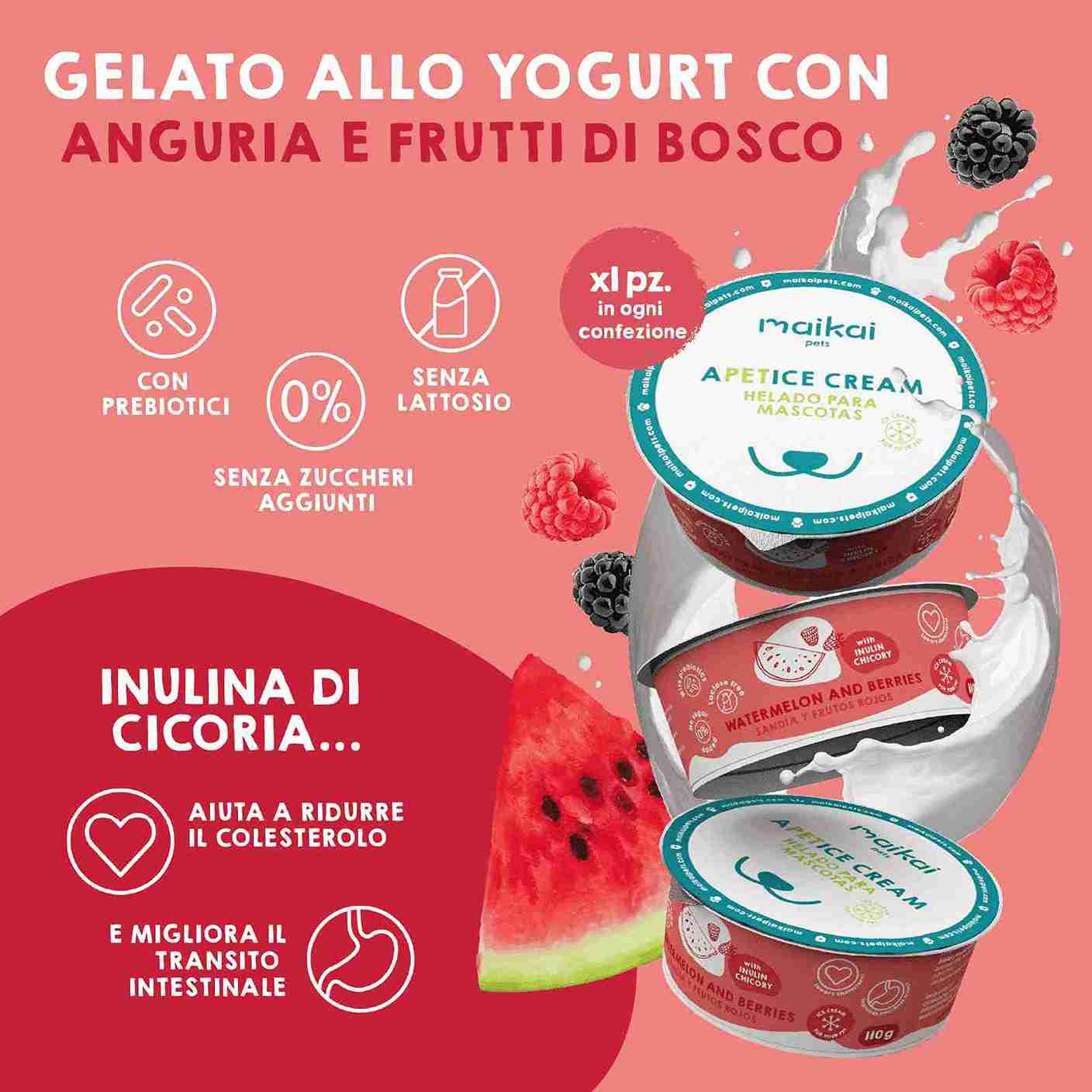 Yogurt con probiotici per cani e gatti, 4 unità.