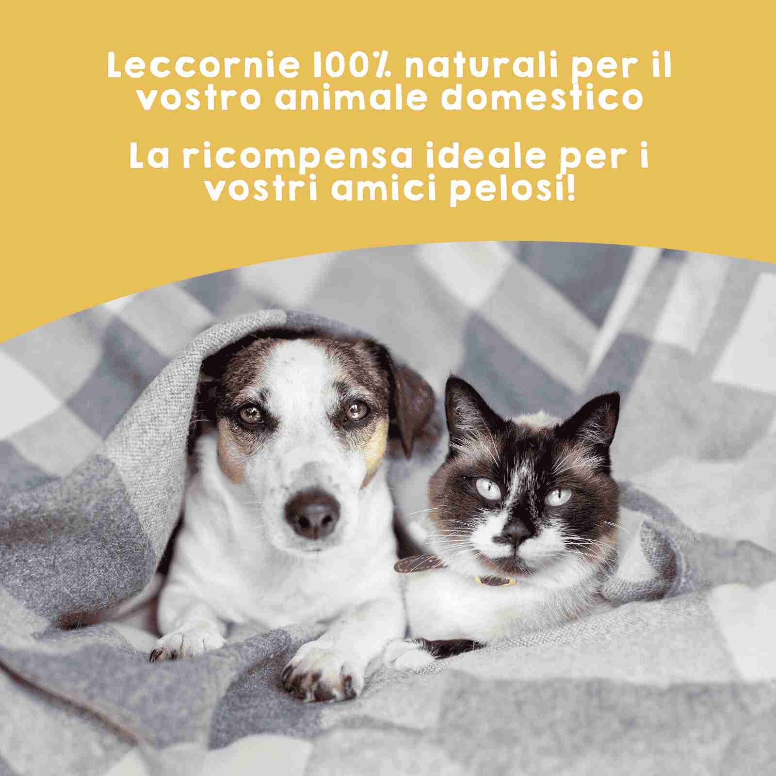 Bocconcini naturali a base di strisce di pollo per cani e gatti
