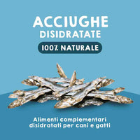 Premietti naturali di acciughe per cani e gatti come snack
