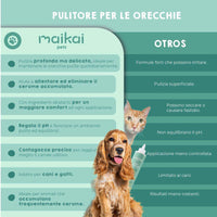 Pulitore per l’igiene delle orecchie di cani e gatti