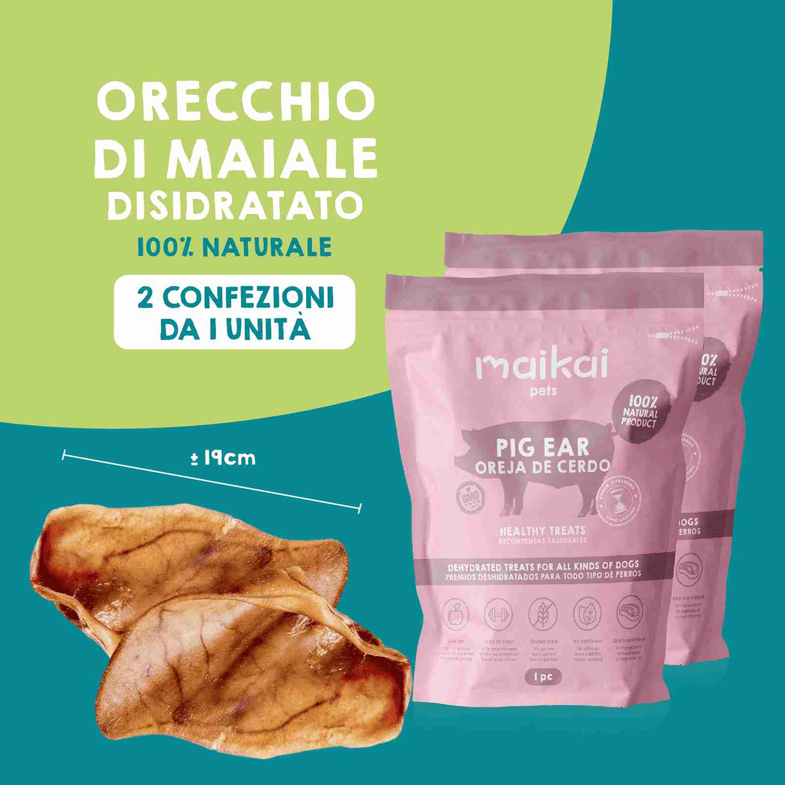 Scatola di snack naturali e giocattoli da masticare naturali per cani.