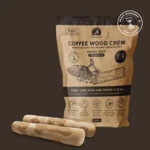 mordedor natural madera café perros