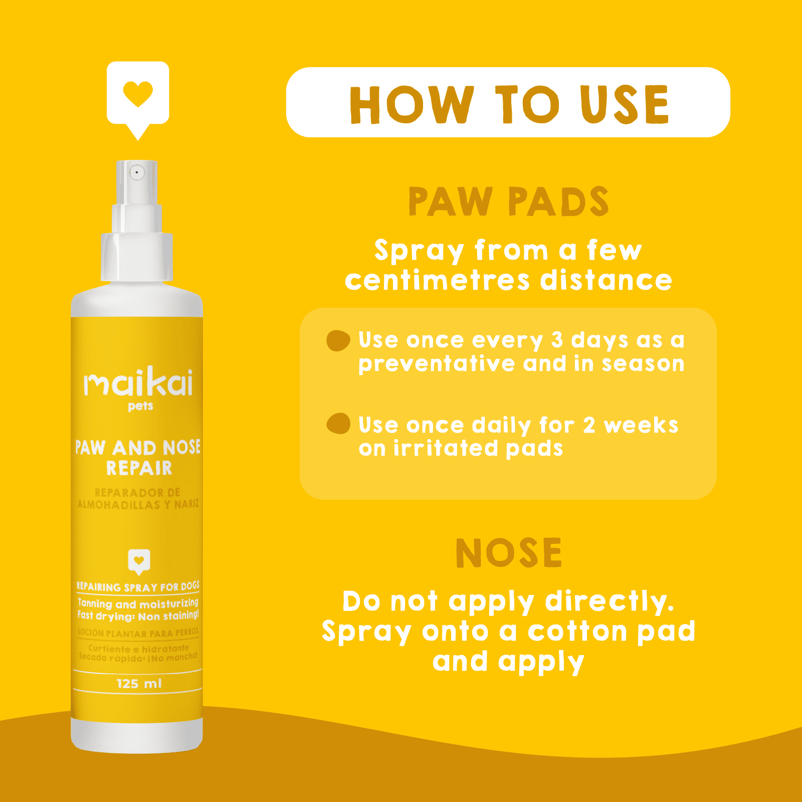 Mode of use Natural paw pad repair balm for dogs and cats