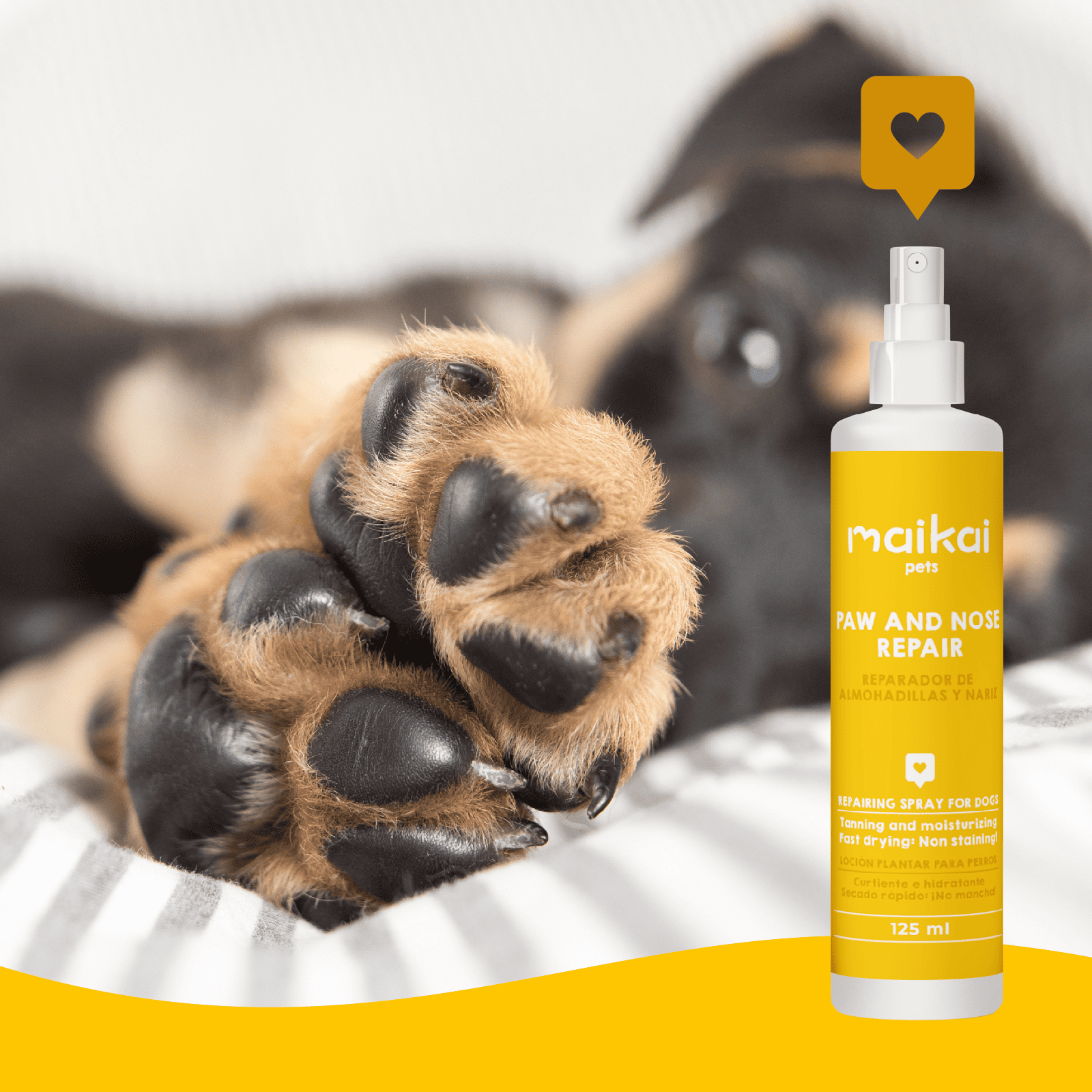 Natural paw pad repair balm for dogs and cats