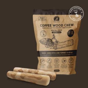 mordedor natural madera café perros